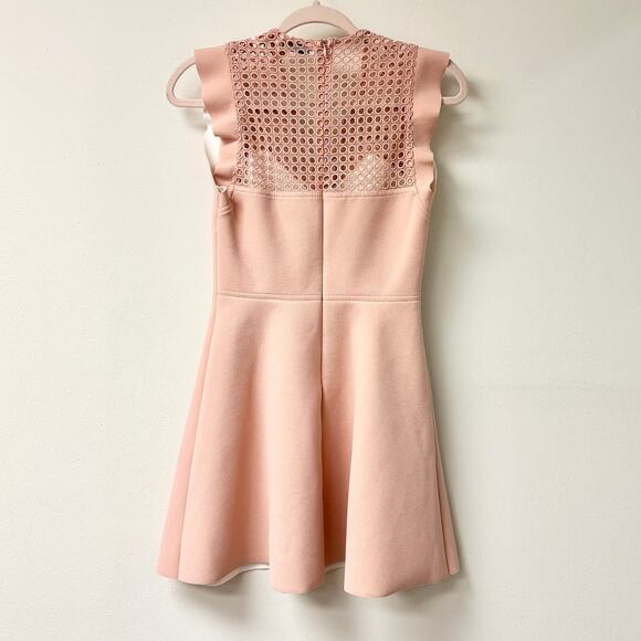 Sandro Paris Rebell Flutter Sleeve Fit & Flare Mini Dress Pink Women's 1 Small S - Picture 3 of 5